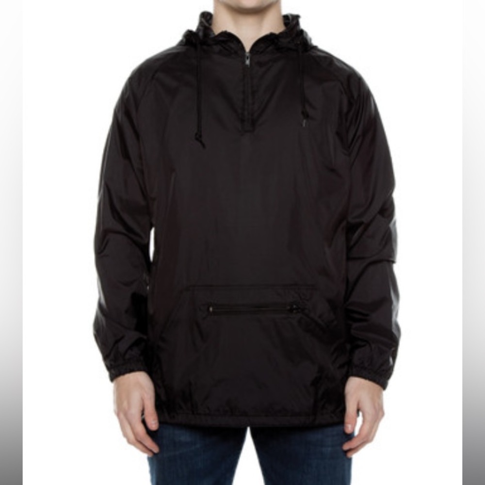 Beimar  Nylon Shell Pullover Jacket Windbreaker Black